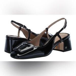 Sam Edelman Black Patent Leather Slingback Heels